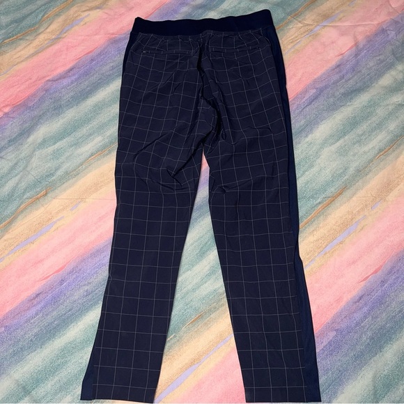 Athleta Brooklyn Textured Ankle Pants - Navy Windowpane women’s size 8 - Picture 6 of 9